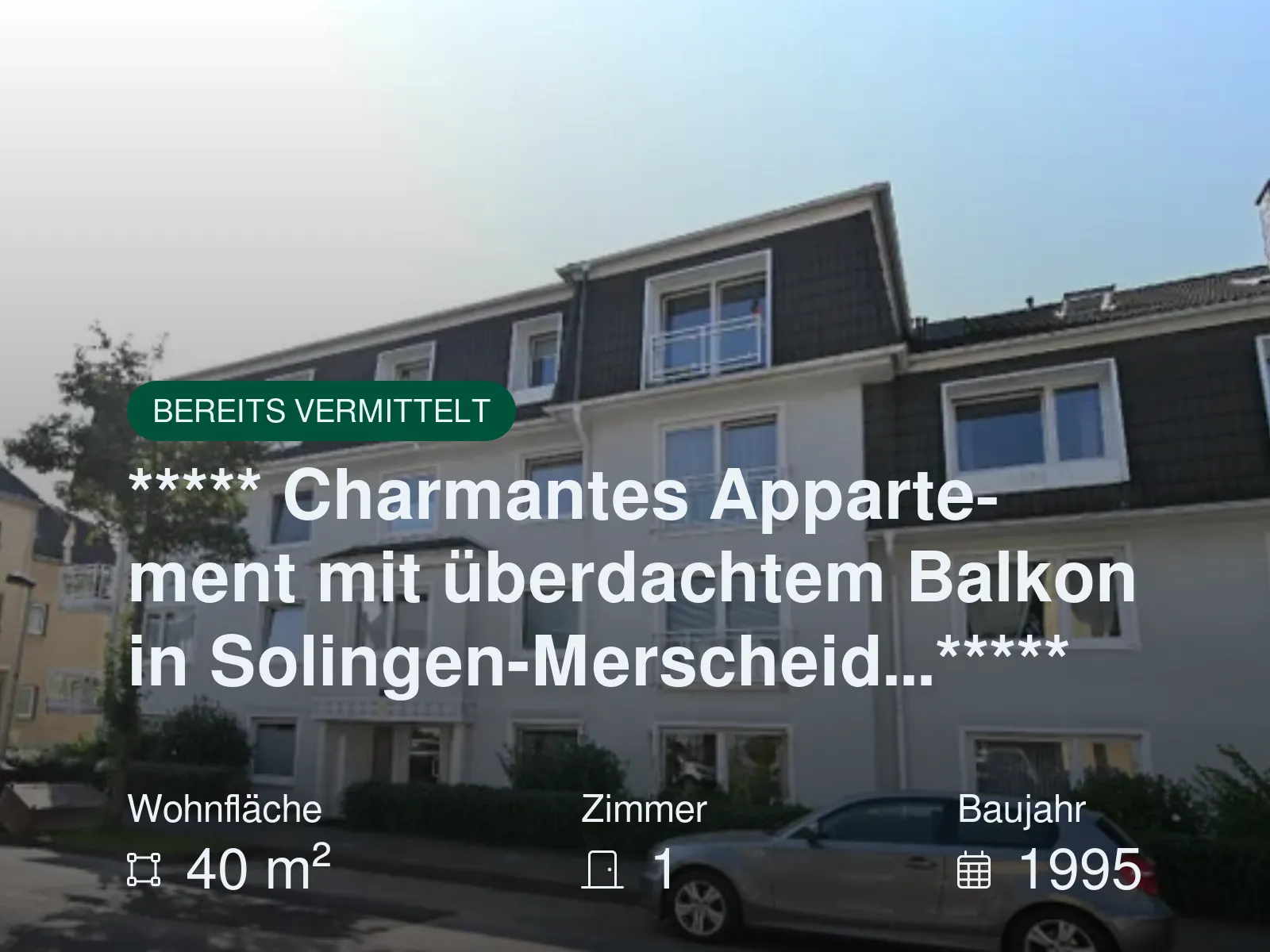 Nicht mehr verfügbar: ***** Charmantes Appartement mit überdachtem Balkon in Solingen-Merscheid…*****